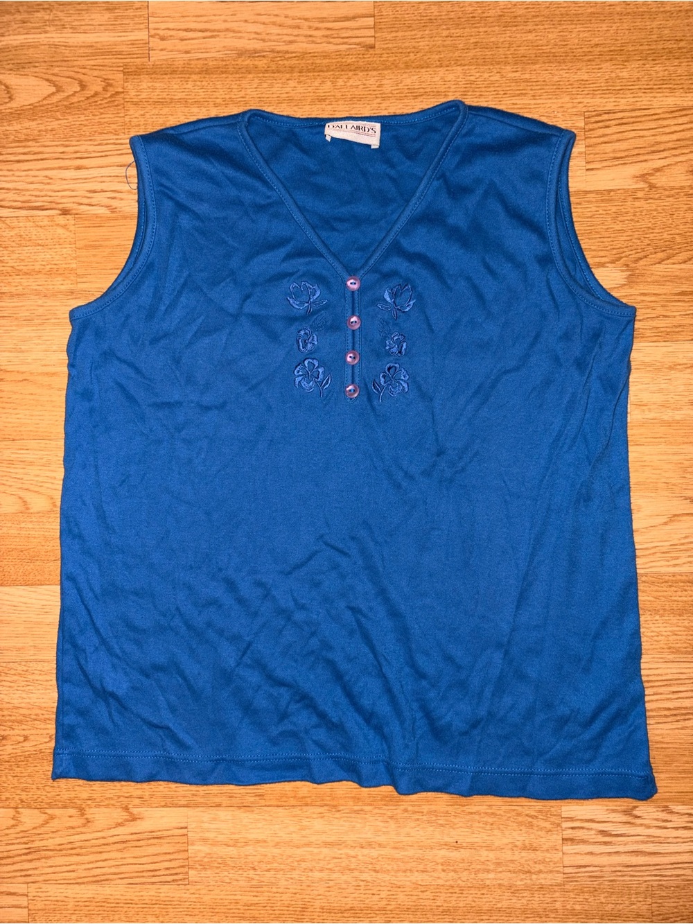 Blue Flowrr Embroidered Tank Top
